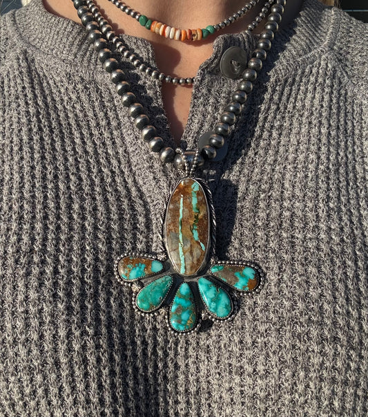 Huge Royston Ribbon/Sierra Bella Turquoise Pendant