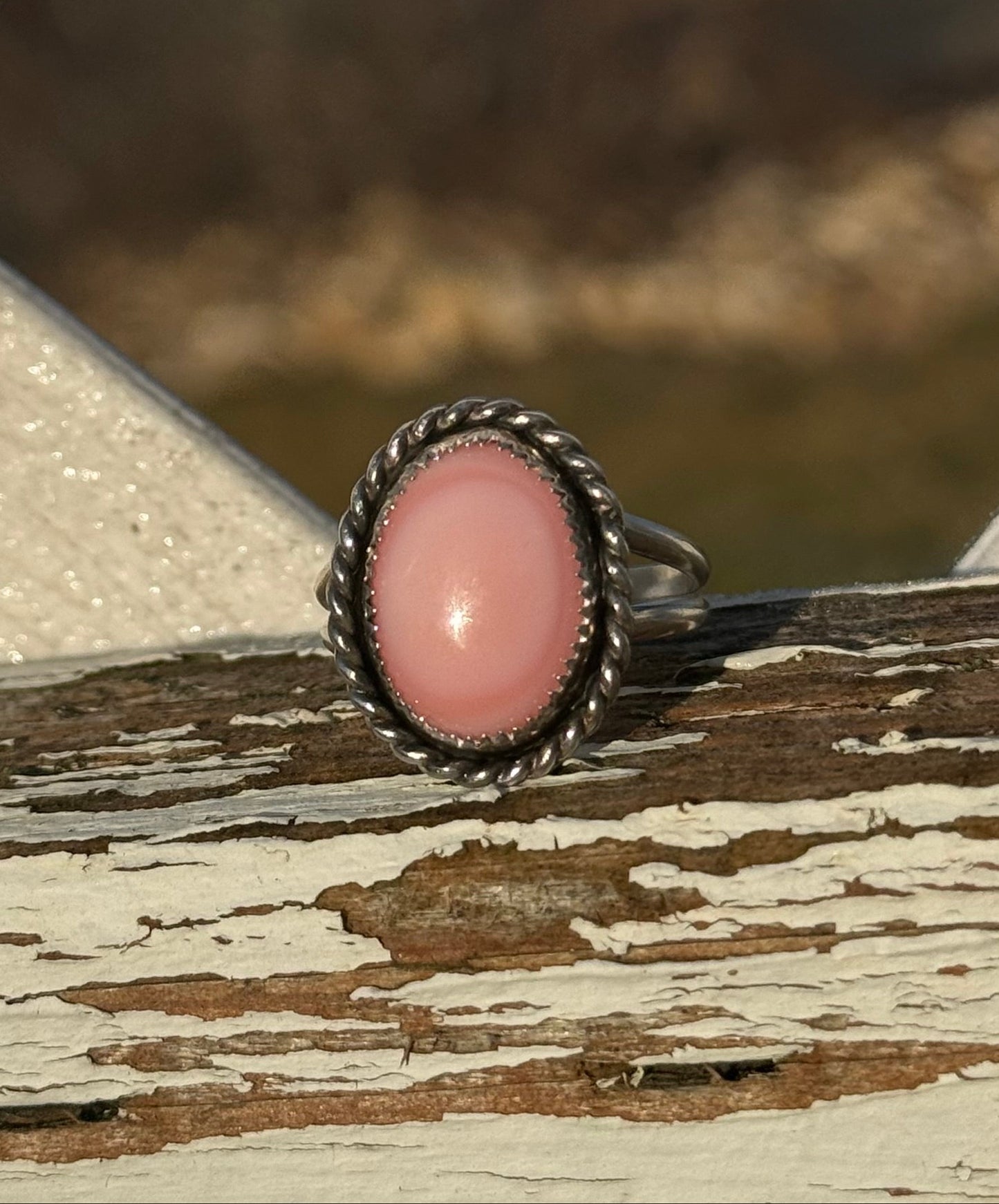 Pink conch ring size 9