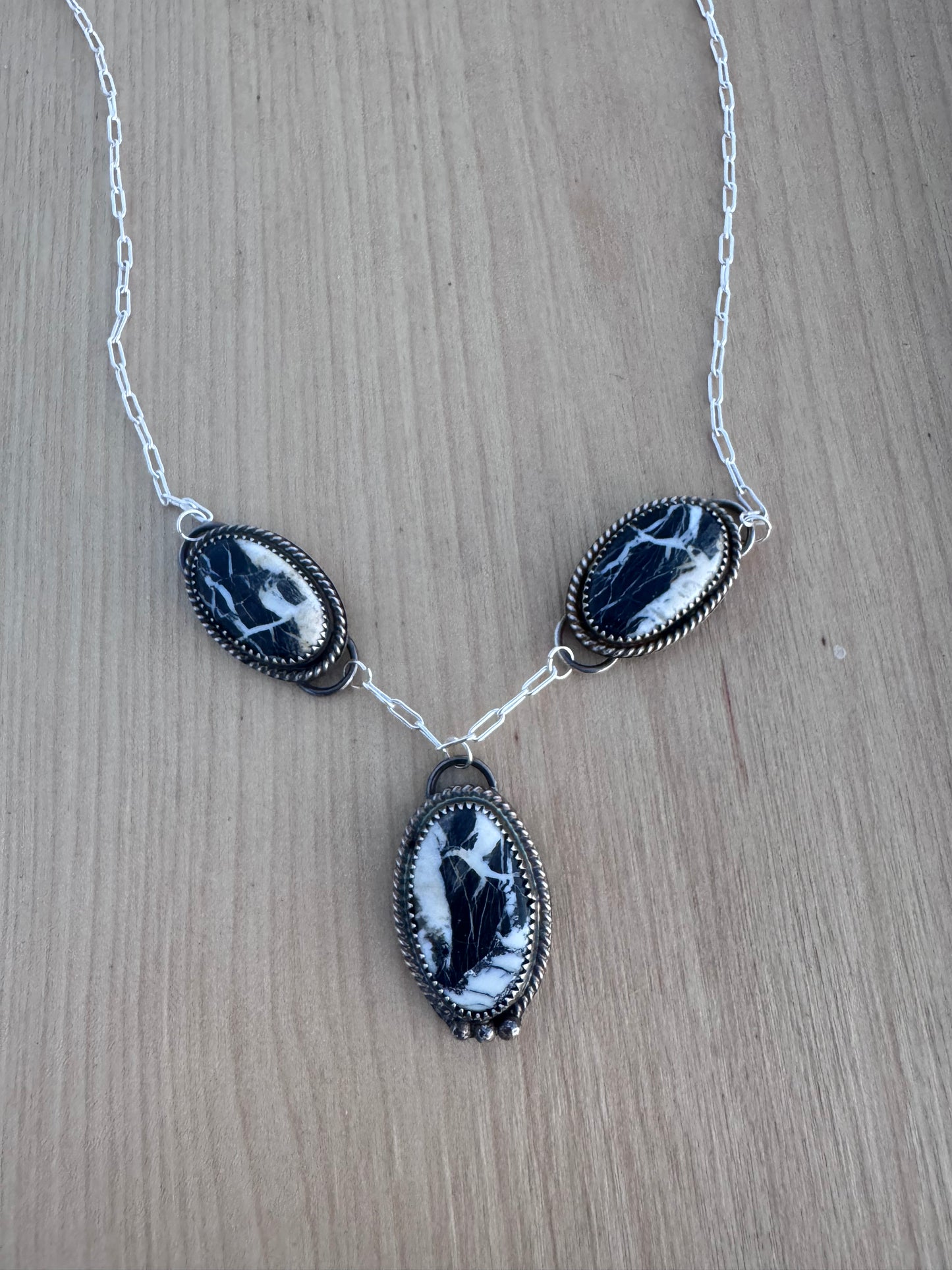 White Buffalo Lariat Necklace