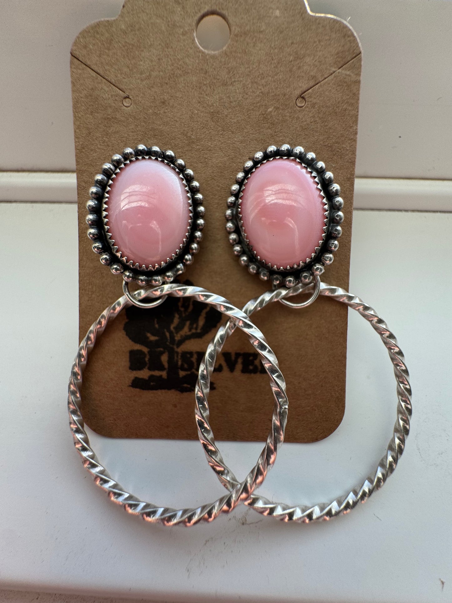 Pink Conch 1.5" Hoops