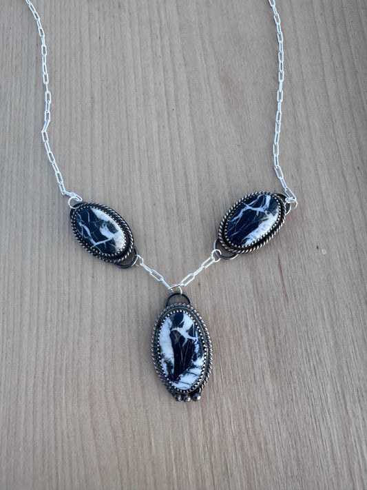 White Buffalo Lariat Necklace