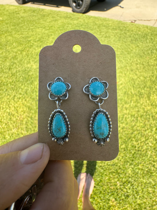 Sonoran Turquoise Stud/Dangling Earrings flower