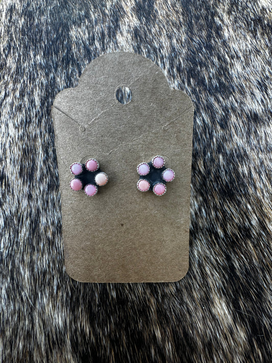 Pink Conch flower studs