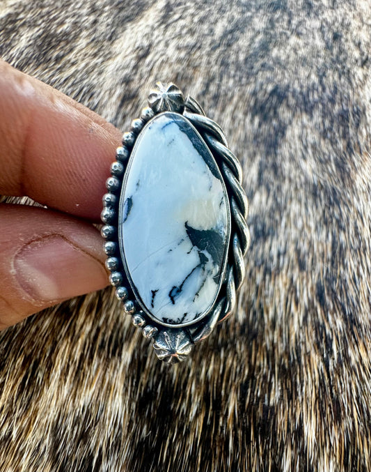 White Buffalo Ring Size 8
